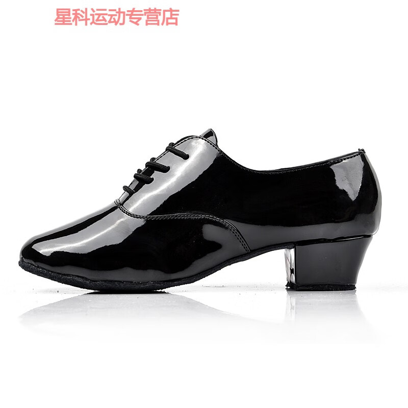 亞晨詩麗男士拉丁舞鞋兒童男童男孩專業(yè)軟底新款黑色初學者拉丁舞蹈鞋 男士拉丁舞鞋[亮光] 35