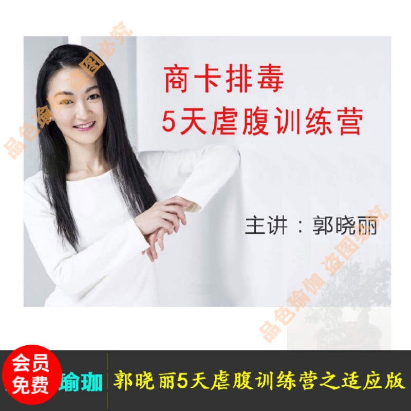 瑜伽私教课程5天虐腹训练营适应版 商卡排毒健康养生视频教程 本套