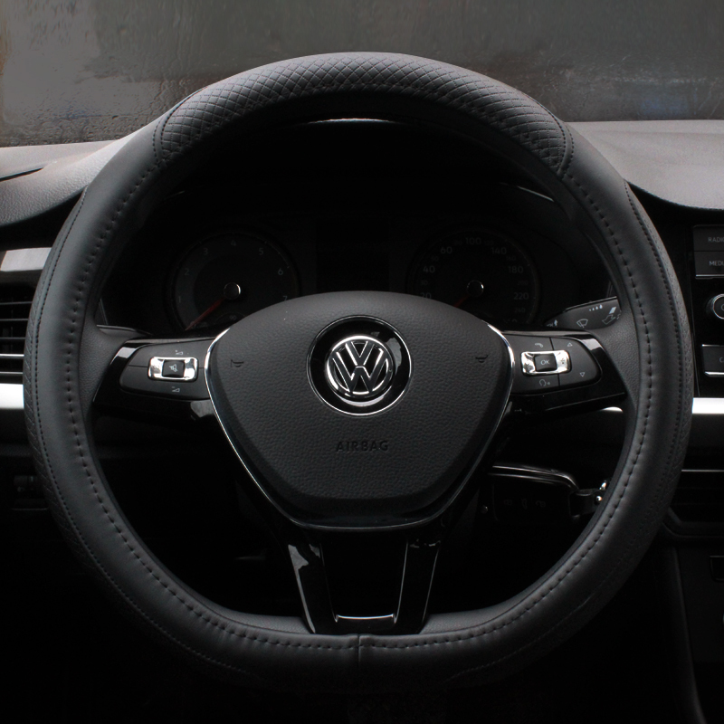 青姬 适用于2021款大众迈腾b8方向盘套牛皮四季通用21款新迈腾330车把