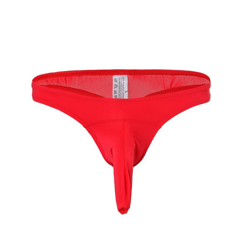男士内裤变态夫妻房事挑逗角色扮演s透气丁裤凹凸囊袋低腰性感款 红色