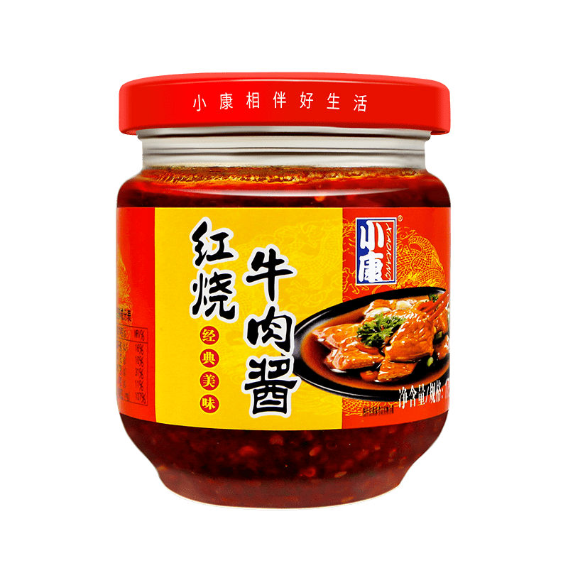 拌饭拌面酱家用火锅调味品红烧经典味夹馍下饭酱 小康红烧牛肉酱3瓶