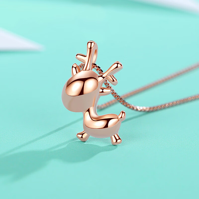 拾想一鹿有你925银项链女时尚个性银饰品简约小众锁骨链网红潮生日礼