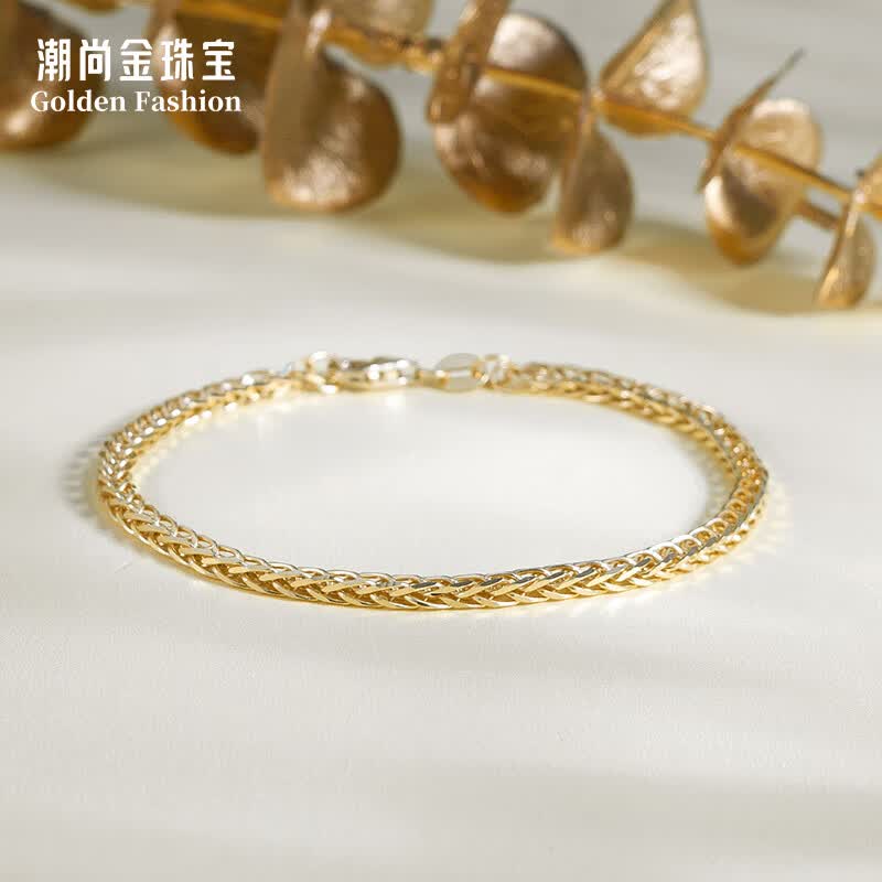 潮尚金18K金手链女款素链K黄肖邦手链细款时尚潮流百搭生日礼物彩金实心 约5g（按照实发克重多退少补）高性价比高么？