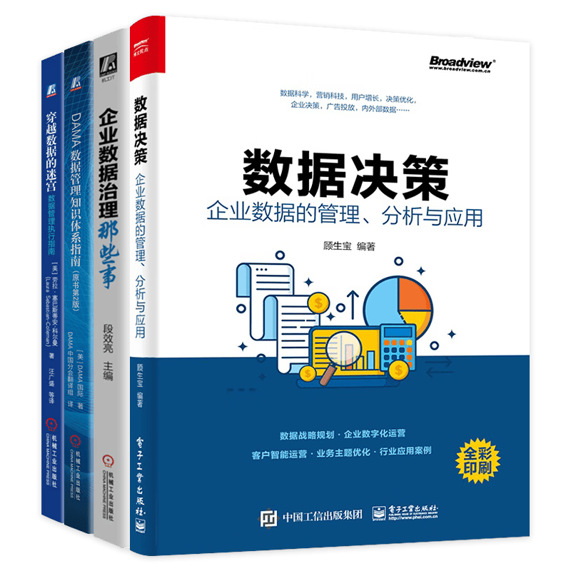 数据管理&治理4本套 企业数据治理那些事+DAMA数据管理知识体系指南（原书第2版）+穿越数据的迷宫数据管理执行指南+数据决策 企业数据的管理分析与应用