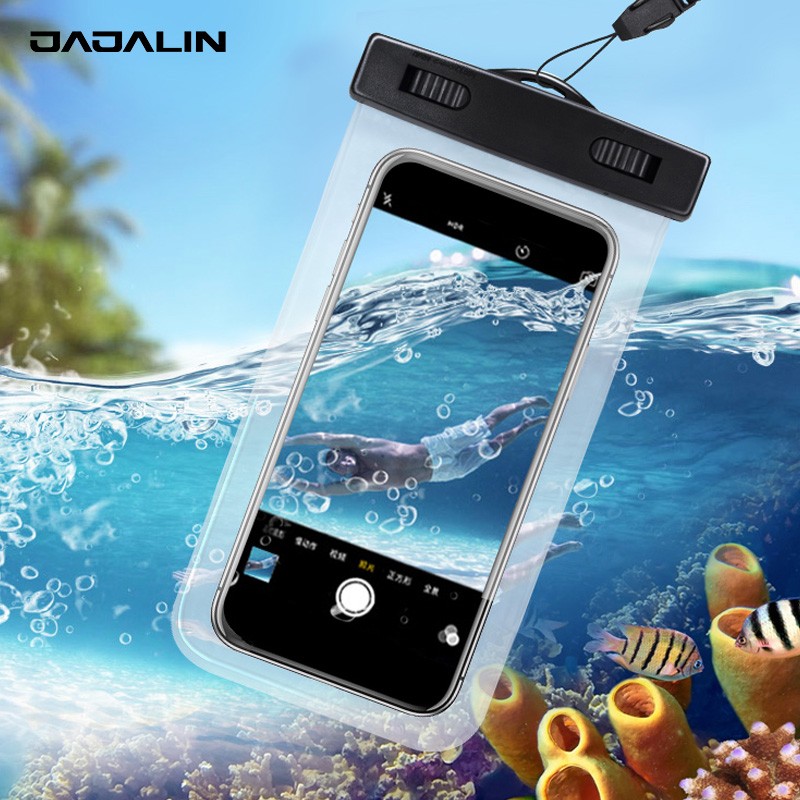 JAJALIN 手机防水袋防水套 游泳包防水包潜水套 加大款白色