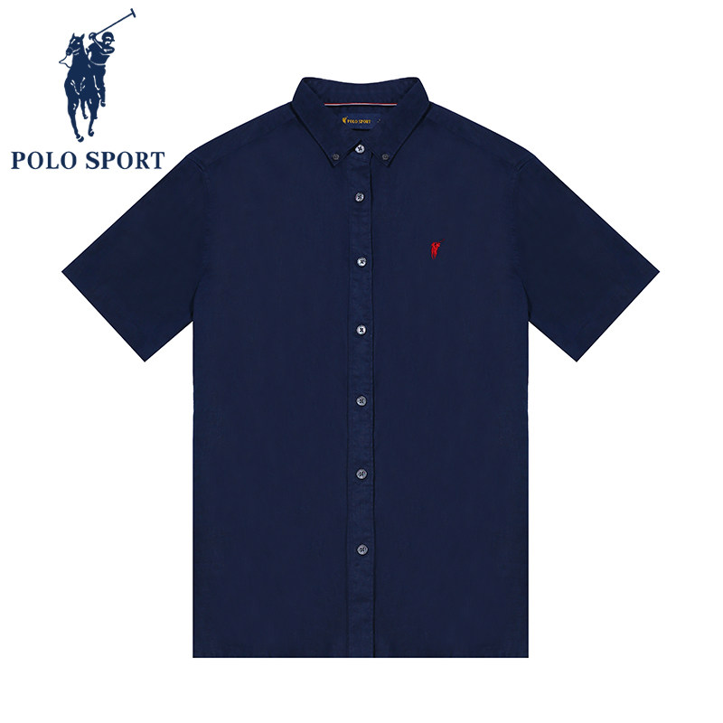 POLO SPORT,polo sport商标 polo sport 【商城同款】短袖男t恤夏季百搭纯色美式商务休闲 藏青 m