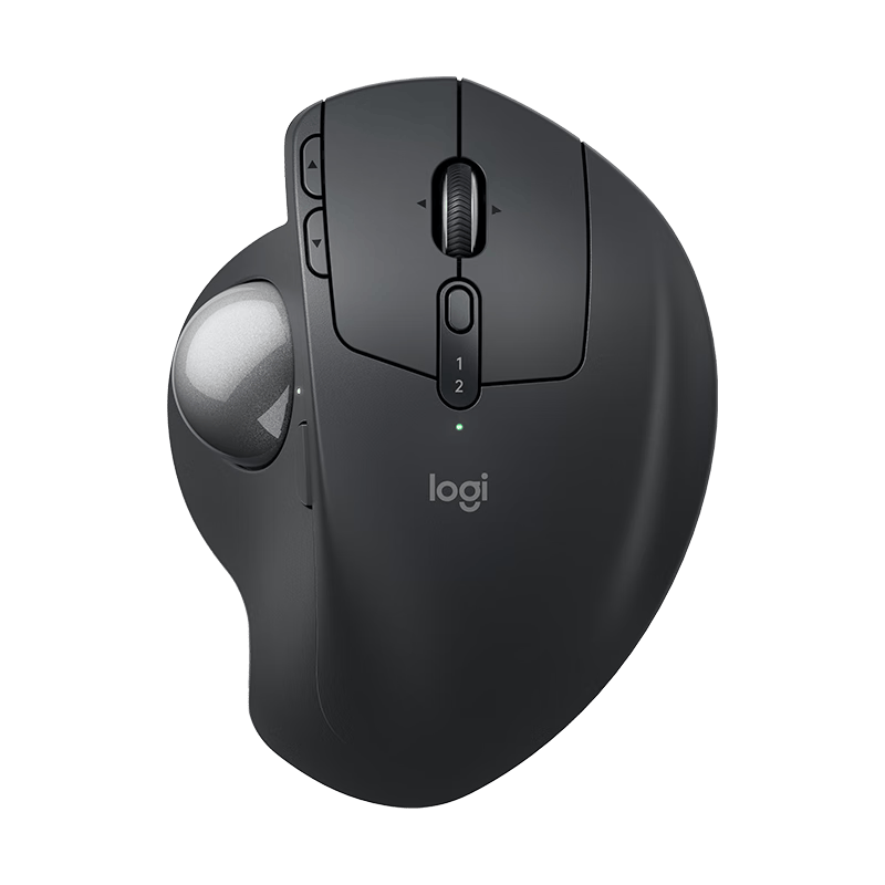 罗技（Logitech）大师系列 MX ERGO S 人体工学鼠标 轨迹球鼠标 无线蓝牙快速充电 带优联接收器 深灰