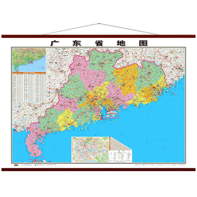 图可图 广东省地图挂图老板办公室挂画背景墙装饰画会议室 1.1x0.