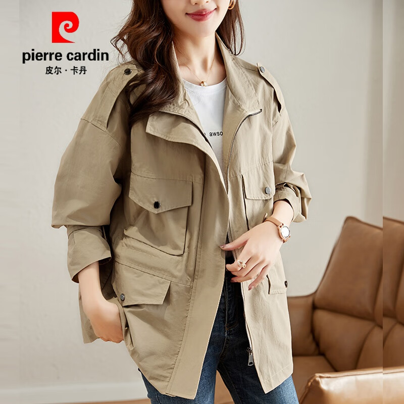 皮尔卡丹（pierre cardin）今年流行风衣2023年新款春秋季女士时尚气质宽松百搭休闲工装外套 卡其色 M使用感如何?