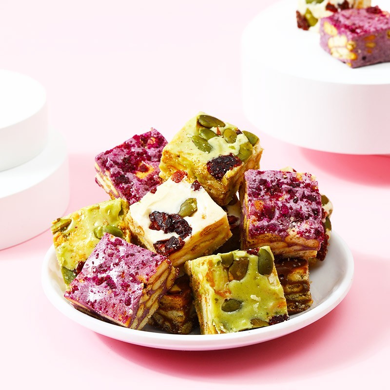 味滋源雪花酥休闲零食早餐饼干糕点牛轧糖沙琪玛下午茶点心传统糕点 雪花酥混合味 500g 1盒