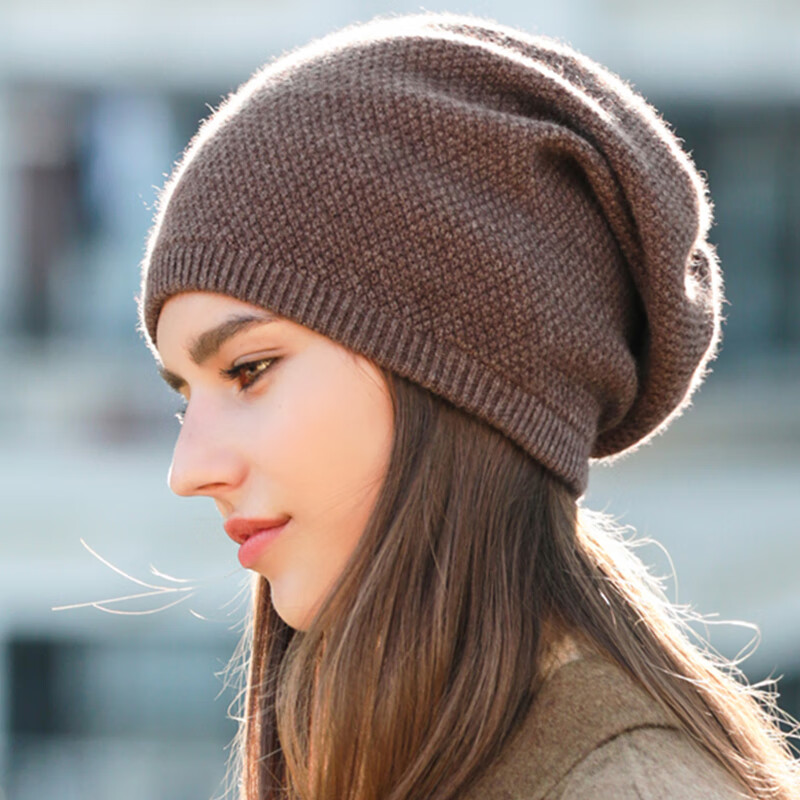 anna etter帽子女冬韩版新款时尚洋气保暖护耳针织帽毛线帽堆堆帽秋