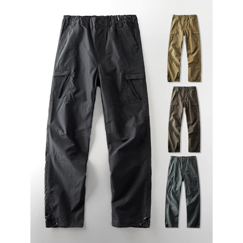 JEEP SPIRIT冲锋裤男户外防水男款裤子战术男裤防风工装裤男士美式徒步登山裤 款军绿色送腰带 加绒 M 105-120斤