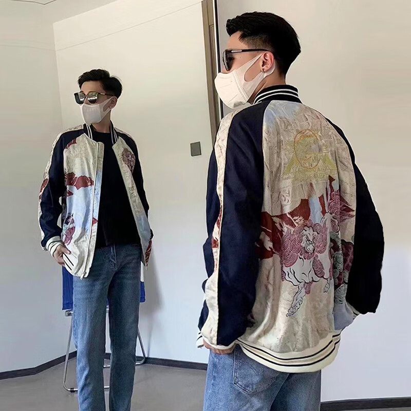 苏六同款外套苏六同款外套潮牌男春秋季刺绣江浙沪苏6精神小伙高街