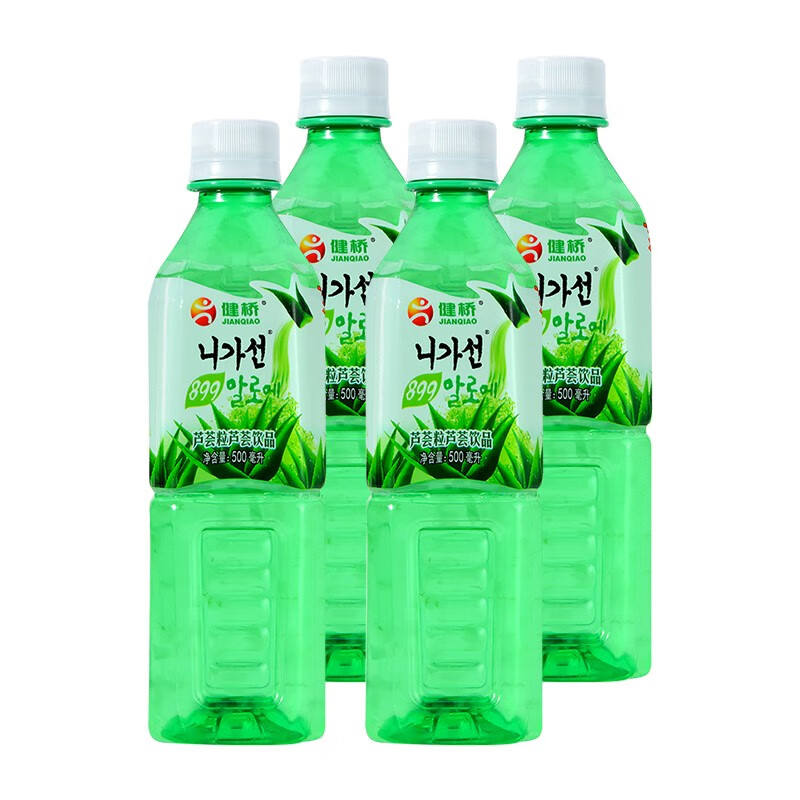 健桥健桥芦荟饮料 芦荟粒果肉 瓶装 500ml*4瓶