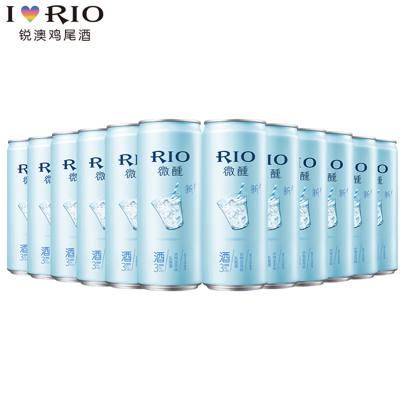 rio锐澳 预调鸡尾酒 微醺3度小美好系列 气泡酒果酒整箱 乳酸菌风味
