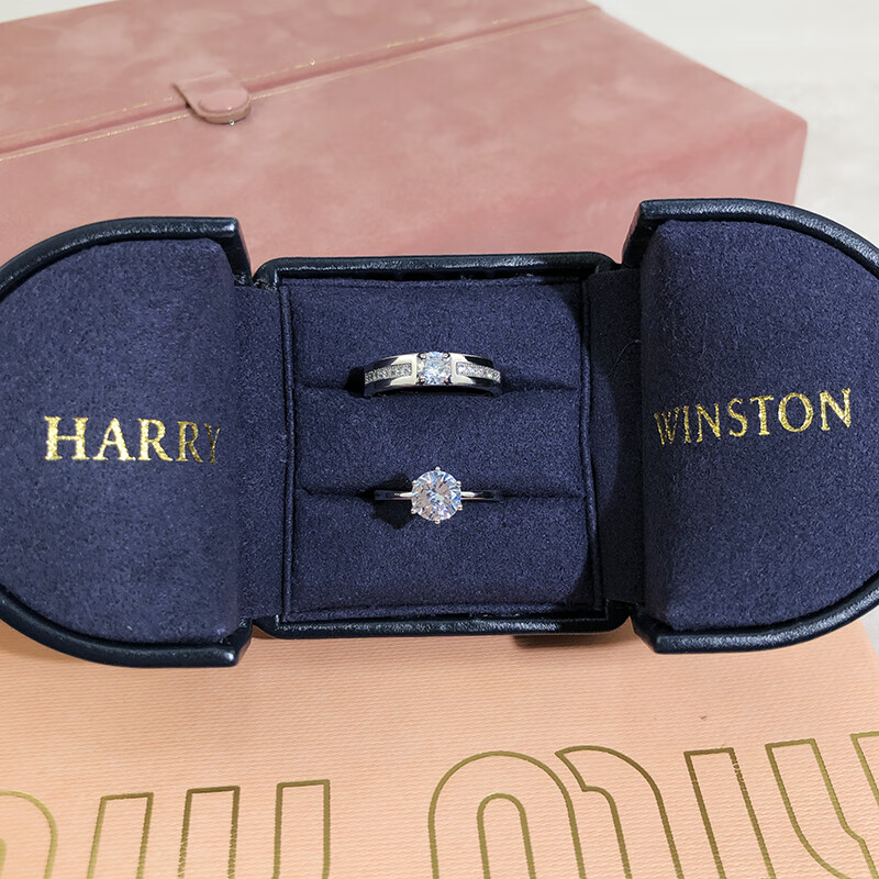 琉丽hw仿真珠宝对戒求婚结婚典礼仪式使用道具戒指六爪情侣一对戒 排