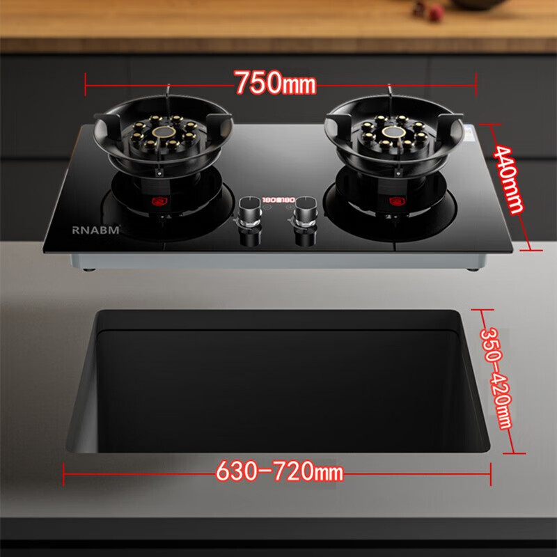 老板生活ROVBOANI嵌台两用燃气灶双灶翻盖折叠魔叠天然气液化汽猛火煤气炉 翻盖双九腔猛火定时灶 液化气