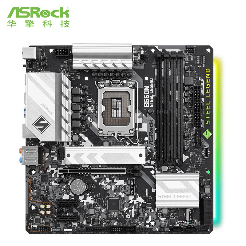 华擎(asrock intel 12代 b660m系列战斗板超频电竞游戏主板 b660m