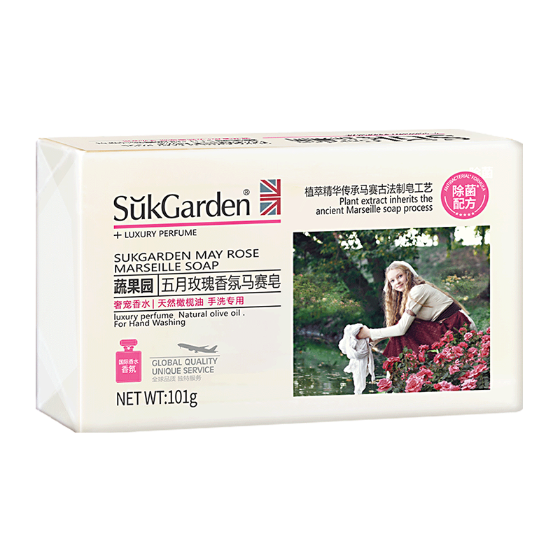 蔬果園玫瑰香氛內(nèi)衣皂男女士馬賽皂洗衣皂抑菌潔衣肥皂手洗內(nèi)衣皂 【經(jīng)期必備】香氛內(nèi)衣皂101g*1塊送1塊