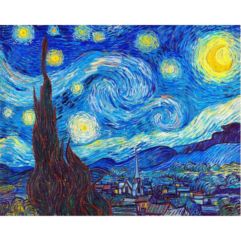 星空 星夜 梵高  拼图 现货 3d-jp塑料拼图 名画 梵高