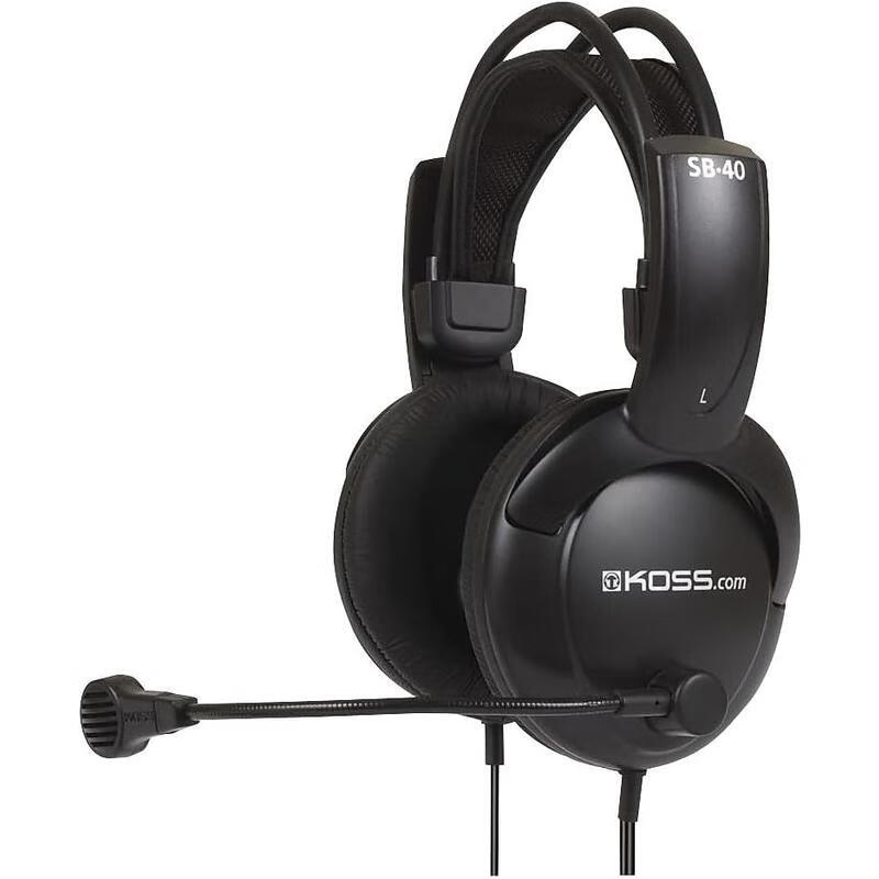 koss sb40 有线耳机 降噪麦克风 black sb40