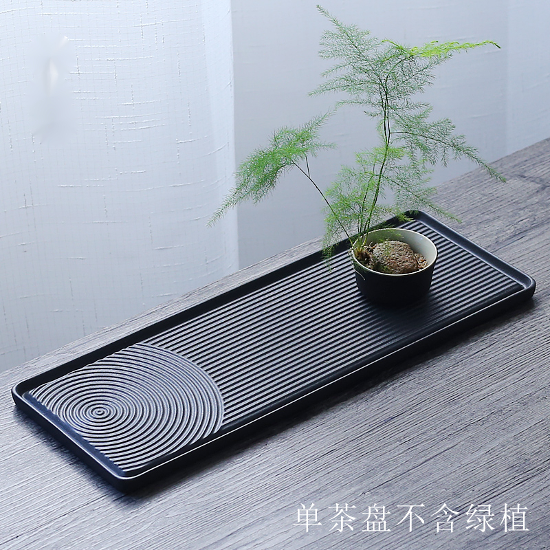 茶台 【黑陶枯山水】长方形36*13cm