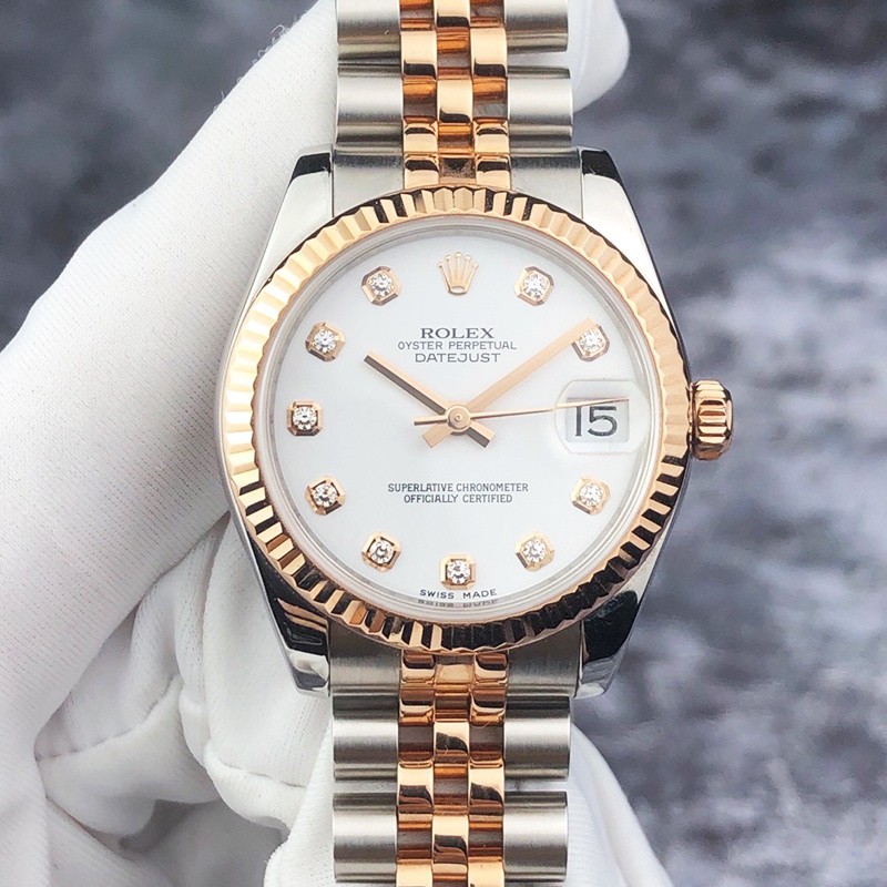 【二手95新】劳力士女表女装日志型自动机械178271白钻盘日历31mm瑞士