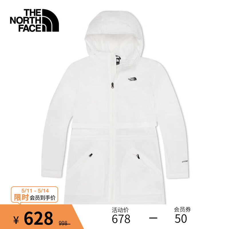 北面（The North Face）女防风夹克户外薄风衣舒适耐穿上新|4NEI FN4/白色 XL/170