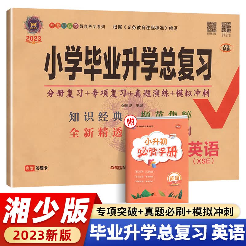 2023版小学毕业升学总复习英语试卷湘少版XSE 湖南名校招生真题卷小考分班历年真卷六年级神龙牛皮卷长沙卷语文数学 小升初英语【湘少版】 小学升初中