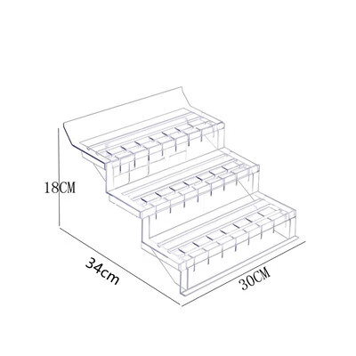陈列冷风柜风幕柜货架假底冷鲜柜垫板道具 透明梯形台(三层含支撑板)