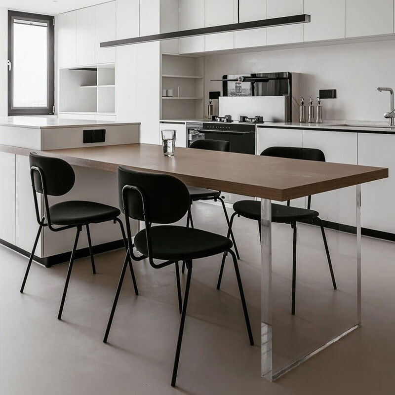 尤亚中岛台餐桌一体意式极简西厨现代简约轻奢岩板厨房水槽导吧台单独