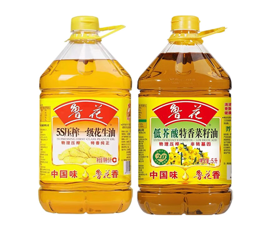 隽颜堂新货鲁花5s压榨一级花生油5l 低芥酸特香菜籽油5l物理压榨实惠