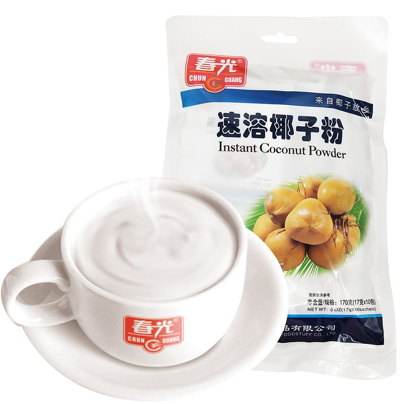 春光速溶椰子粉170克x10袋有1袋选海南特产冲饮椰汁粉椰奶椰浆代餐粉