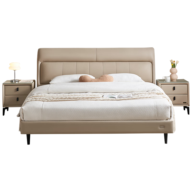 ���ڲ�����ȫ�ѼҾ��ִ���Լ���Դ�ĽϦ��Ƥ���ﴲͷ��ţƤ����˫�˴� ���߽ſ� | ǳ�׻�ɫ��Ƥ�� 1.8x2�� 1546.14Ԫ(������)