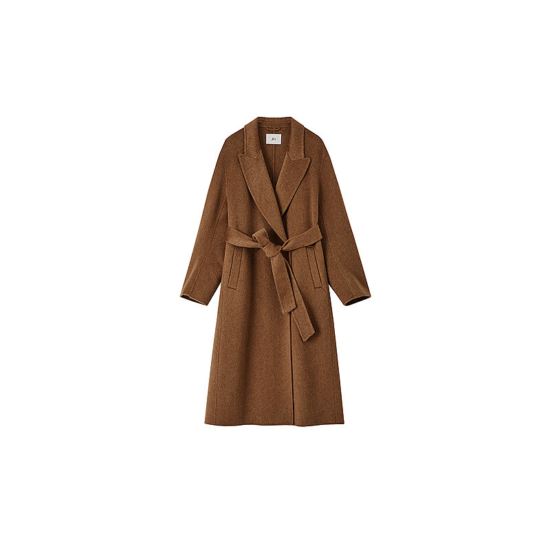 H's时髦高级感气质双面呢大衣冬新女装绵羊毛外套 摩卡咖 XS