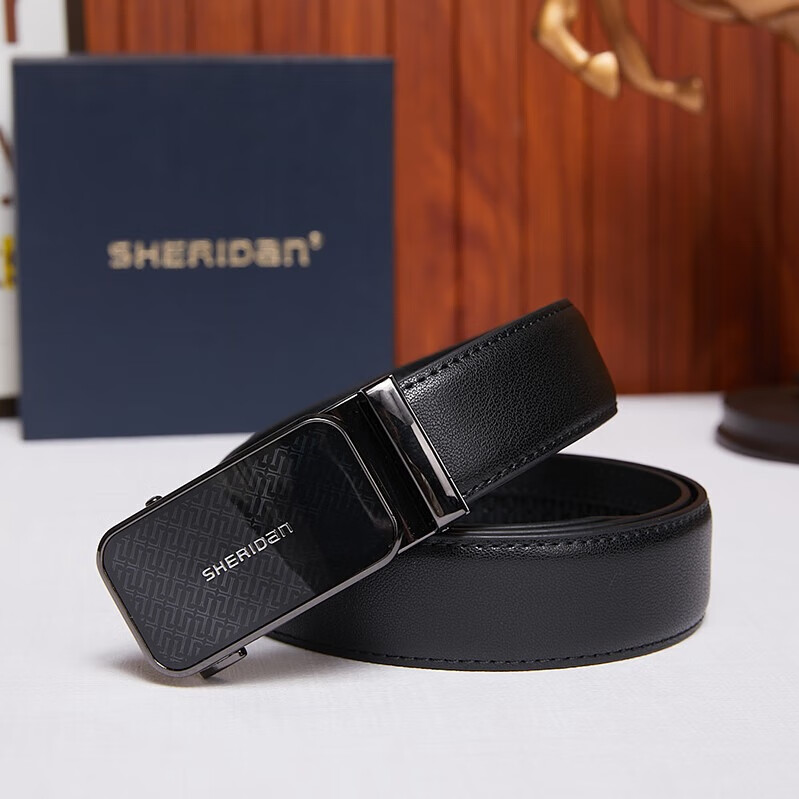 喜来登(SHERIDAN) 新款男士腰带 礼盒装 牛皮 商务休闲自动扣皮带 情人节礼物 NL250353S