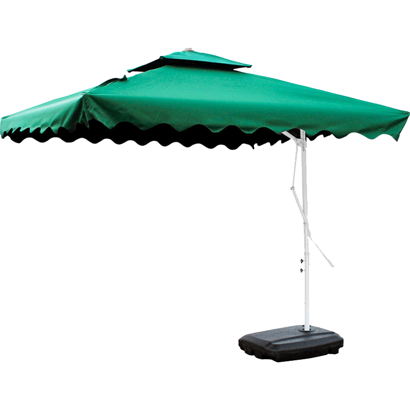 鲸伦户外遮阳侧立伞 室外大太阳伞 庭院露天花园广告活动香蕉伞 加固4顶骨扳手伞2.2米墨绿色 可定制