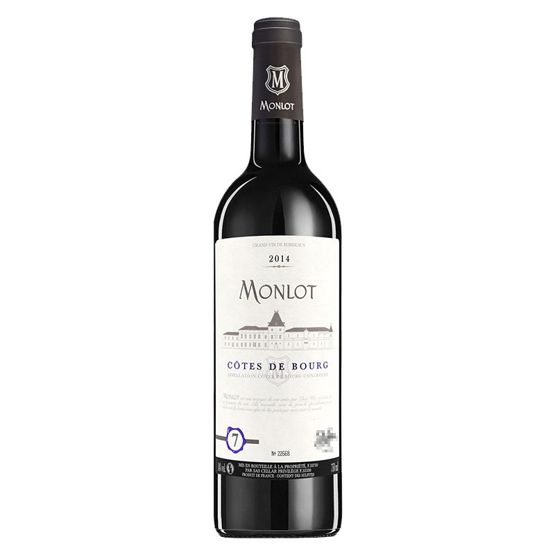 梦陇梦陇布尔丘干红葡萄酒2014年 750ml 法国波尔多aoc红酒 原瓶进口