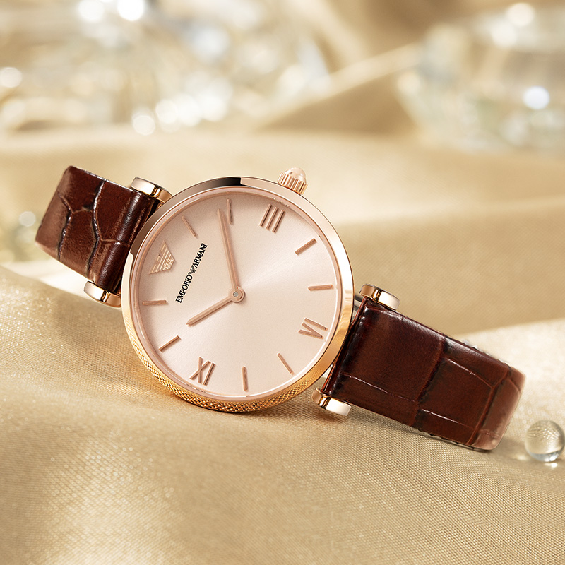 安普里奥·阿玛尼(emporio armani)国际进口超市皮质表带时尚休闲女表