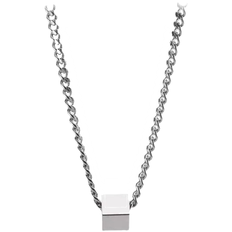 MOLC王一博同款方块项链男潮钛钢冷淡风简约百搭嘻哈个性高级感吊坠春夏毛衣链送生日礼物方块项链A3X605价格走势、评测与购买建议|京东怎么查项链历史价格