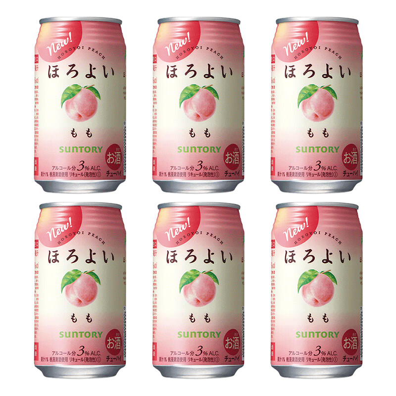 和乐怡（HOROYOI）和乐怡三得利预调酒鸡尾酒果酒甜酒微醺低度日本进口洋酒组合装 和乐怡白桃桃子口味350ml*6罐