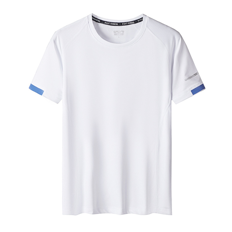 夏季速干短袖T恤运动户外大码弹力短袖速干衣 白色 L
