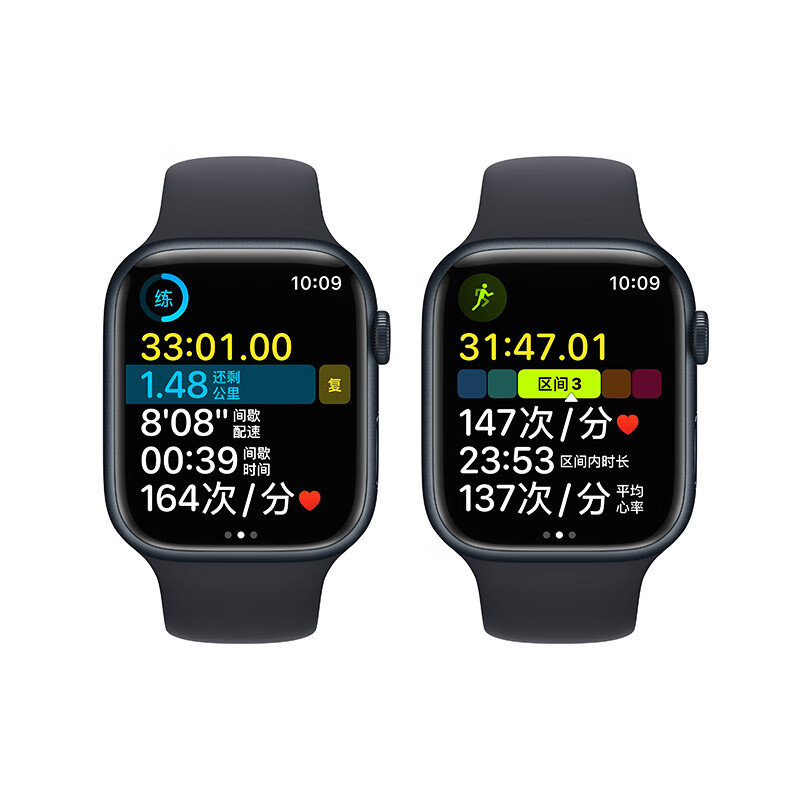 Apple Watch Series 8智能手表GPS款45毫米午夜色铝金属表壳午夜色运动型表带MNP13CH/A主图7