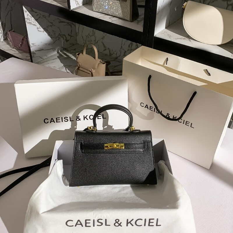 CAEISL & KCIEL官网小&ck2023新款女包小众原创设计高级感迷你二代凯莉包斜挎包 黑色大号 专柜高档品质怎么样,好用不?