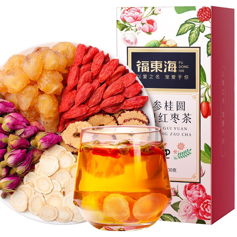 福东海：多款养生茶饮，人参桂圆红枣枸杞茶历史价格及销量走势图