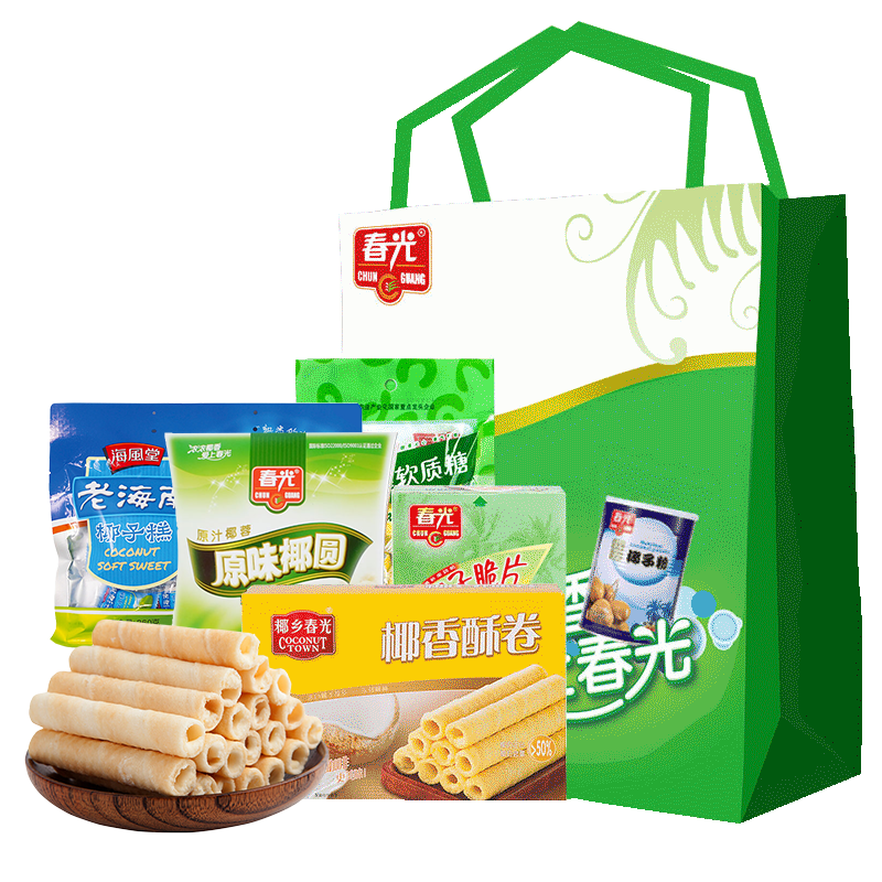 春光海南特產(chǎn)椰子休閑零食組合大禮包1285g三亞零食伴手禮 年貨禮盒