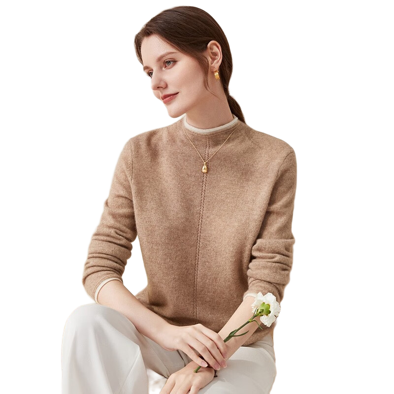 �׾��ﶬ��ɫ�����ײɫ������Ůװ���аٴ�ë�´����֯�� ǳ��ɫ XL 569Ԫ