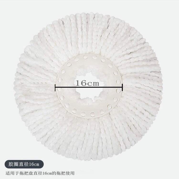 106192-清洁用品优选旋转拖布头通用替换拖把头好神拖棉头圆形原装旋转拖把墩布头批发 白色加长加厚款5个装-详情图