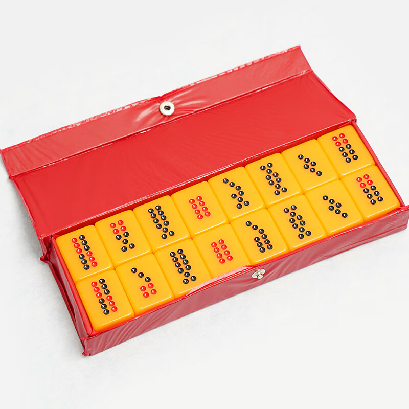 顺优牌九家用天九牌成人推牌大号广东麻将小号黄色骨牌顶牛 37号(盒装