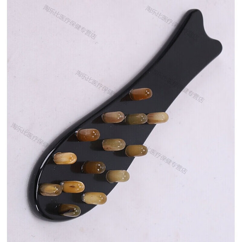 【线下同款】按摩梳子天然牛角梳家头皮大齿头部经络梳 头部经络梳